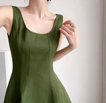Load image into Gallery viewer, Sleeveless Flare Mini Dress in Green
