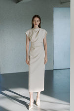 Load image into Gallery viewer, Korean Gathered Sheath Midi Dress [2 Colours]
