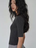 Load image into Gallery viewer, Melange Mid Sleeve Knit Top [2 Colours]
