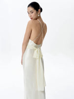 Load image into Gallery viewer, Multi-Way Drop Back Mermaid Gown + Detachable Sash in Cream
