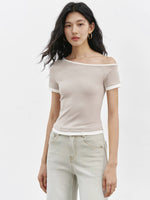Load image into Gallery viewer, Contrast Toga Tee in Beige
