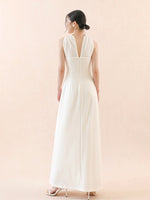 Load image into Gallery viewer, Halter Off Shoulder Maxi Gown in White
