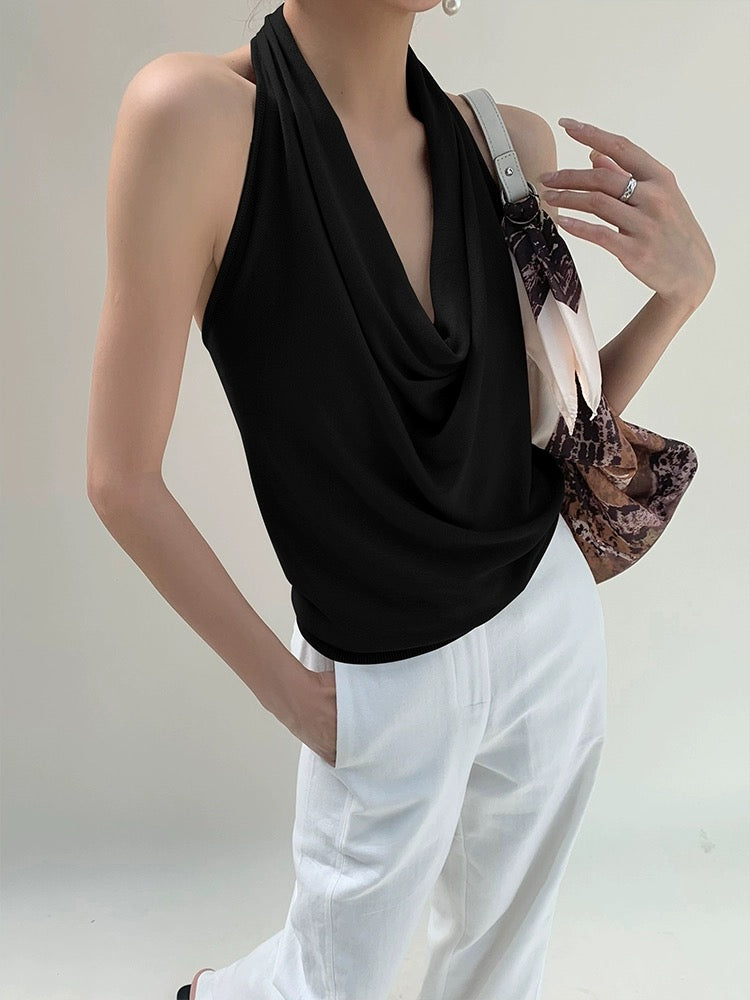 Knit Drape Halter Top [2 Colours]