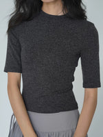 Load image into Gallery viewer, Melange Mid Sleeve Knit Top [2 Colours]
