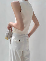 Load image into Gallery viewer, Light Knit Button Vest in Cream
