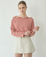 Load image into Gallery viewer, Korean Oen Striped Top [2 Colours]

