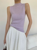 Load image into Gallery viewer, Light Knit High Neck Sleeveless Top [3 Colours]
