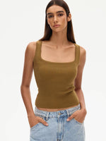 Load image into Gallery viewer, Classic Square Neck Stretch Tank Top [4 Colours]
