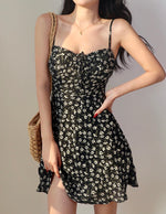 Load image into Gallery viewer, Onyx Floral Mini Dress in Black
