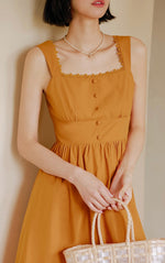 Load image into Gallery viewer, Vintage Sleeveless Dress in Orange
