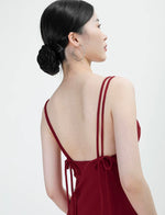 Load image into Gallery viewer, Double Cami Ribbon Dress in Red
