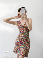 Load image into Gallery viewer, Empire Floral Mini Dress in Multi
