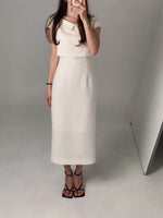 Load image into Gallery viewer, Korean Textured Collar Sheath Dress [2 Colours]
