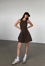 Load image into Gallery viewer, Light Knit Tank Pleated Dress in Brown
