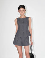Load image into Gallery viewer, Tailored Peplum Vest // Shorts [2 Colours]
