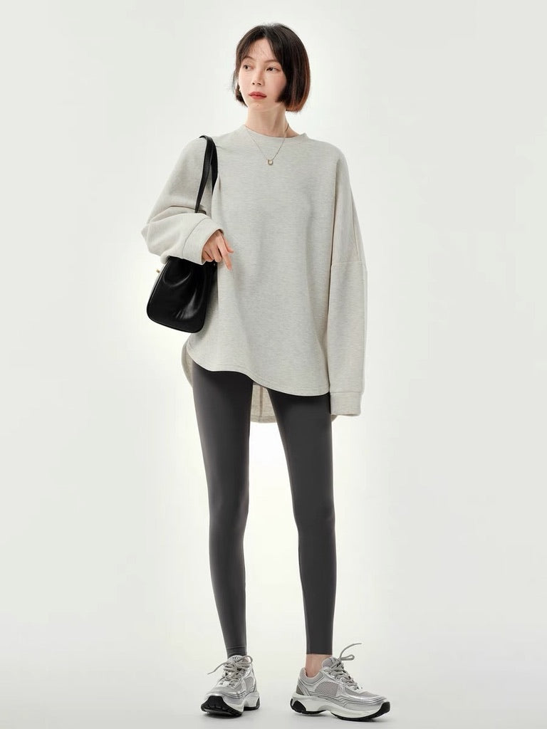 Oversized Raglan Sweater in Grey