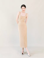 Load image into Gallery viewer, Stretch Sleeveless Shift Dress in Latte
