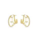 Load image into Gallery viewer, Trio Diamante Hoop Earrings
