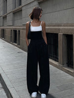 Load image into Gallery viewer, High Waist Wide Leg Hook Pocket Trousers in Black
