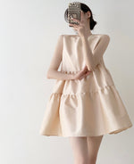 Load image into Gallery viewer, Panel Sleeveless Babydoll Dress in Champagne
