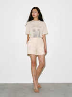Load image into Gallery viewer, Floral Embroidered Shorts in Cream

