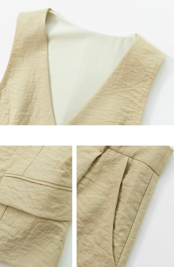 Crepe Vest + Trousers Set [2 Colours]