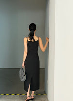 Load image into Gallery viewer, Korean Tencel Blend Twist Strap Sheath Dress [2 Colours]
