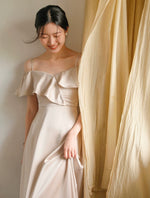 Load image into Gallery viewer, Ruffle Cami Maxi Dress in Champagne
