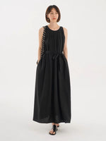 Load image into Gallery viewer, 2-Way Tank Tie Maxi Dress in Black
