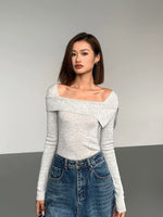 Load image into Gallery viewer, Foldover Knit Blend Top [3 Colours]
