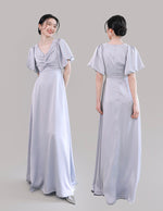 Load image into Gallery viewer, Satin Evening Maxi Dresses in Blue [4 Styles]
