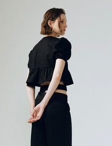 Flair Ribbon Top in Black