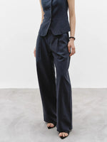 Load image into Gallery viewer, Tencel Vest // Trousers Set in Navy
