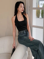 Load image into Gallery viewer, Light Knit Halter Top in Black
