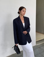 Load image into Gallery viewer, Classic Oversized Tailored Blazer in Navy
