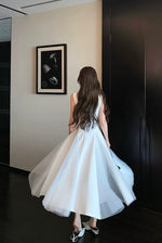 Load image into Gallery viewer, Tulle Flare Stretch Dress in White
