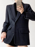 Load image into Gallery viewer, Oversized Thick Wool Blazer in Grey Black
