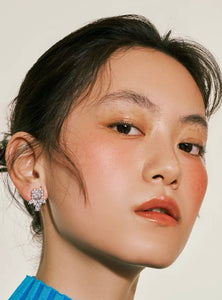 Cluster Diamante Stud Earrings