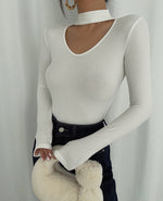 Load image into Gallery viewer, Cutout V Neck Long Sleeve Top [4 Colours]
