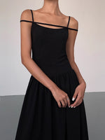 Load image into Gallery viewer, Double Cami Strap Maxi Dress in Black
