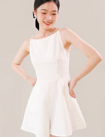 Load image into Gallery viewer, Cami Flare Pocket Mini Jumpsuit in White
