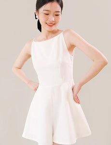Cami Flare Pocket Mini Jumpsuit in White