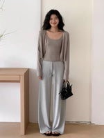 Load image into Gallery viewer, Camisole + Clasp Cardigan Set in Greige
