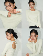 Load image into Gallery viewer, Tie Back Flute Sleeve Knit Top [3 Colours]
