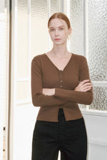 Load image into Gallery viewer, Korean Split Hem Ribbed Cardigan [4 Colours]
