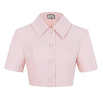 Load image into Gallery viewer, Cropped Button Collar Jacket in Pink
