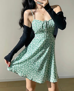 [Ready Stock] Sage Floral Mini Dress - M