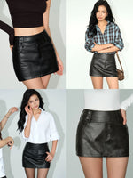 Load image into Gallery viewer, Faux Leather Mini Skirt in Black
