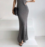 Load image into Gallery viewer, Knitted Sleeveless Dress in Black/White
