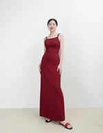 Load image into Gallery viewer, Double Cami Ribbon Dress in Red
